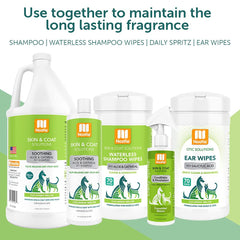Nootie Daily Spritz cucumber melon application on pet demonstrates easy use.