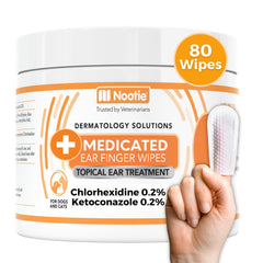 Nootie medicated ear wipes with finger-application for precise cleaning