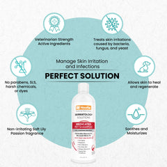 Nootie Medicated Pet Shampoo ingredients label highlights ketoconazole and chlorhexidine.