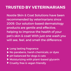 Nootie shampoo rich-lather on fur demonstrates effective cleansing.