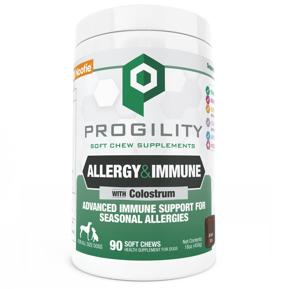 Nootie Progility bottle with soft chews for daily immune support.
