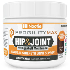 Nootie Progility bottle front view showing joint support for large dogs.