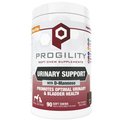 Nootie Progility bottle pour showing a tasty urinary support chew for dogs