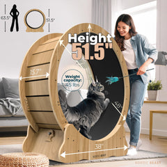Nordic Beast cat wheel running surface 15.7 inches wide supports comfortable strides