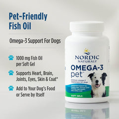 Nordic Naturals Omega-3 Pet label emphasizes purity and triglyceride form.
