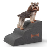 Nordjager dog stairs front view highlighting extra wide steps for easier bed access