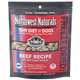 Northwest Naturals freeze-dried beef dog food hero pouch for convenient premium feeding.