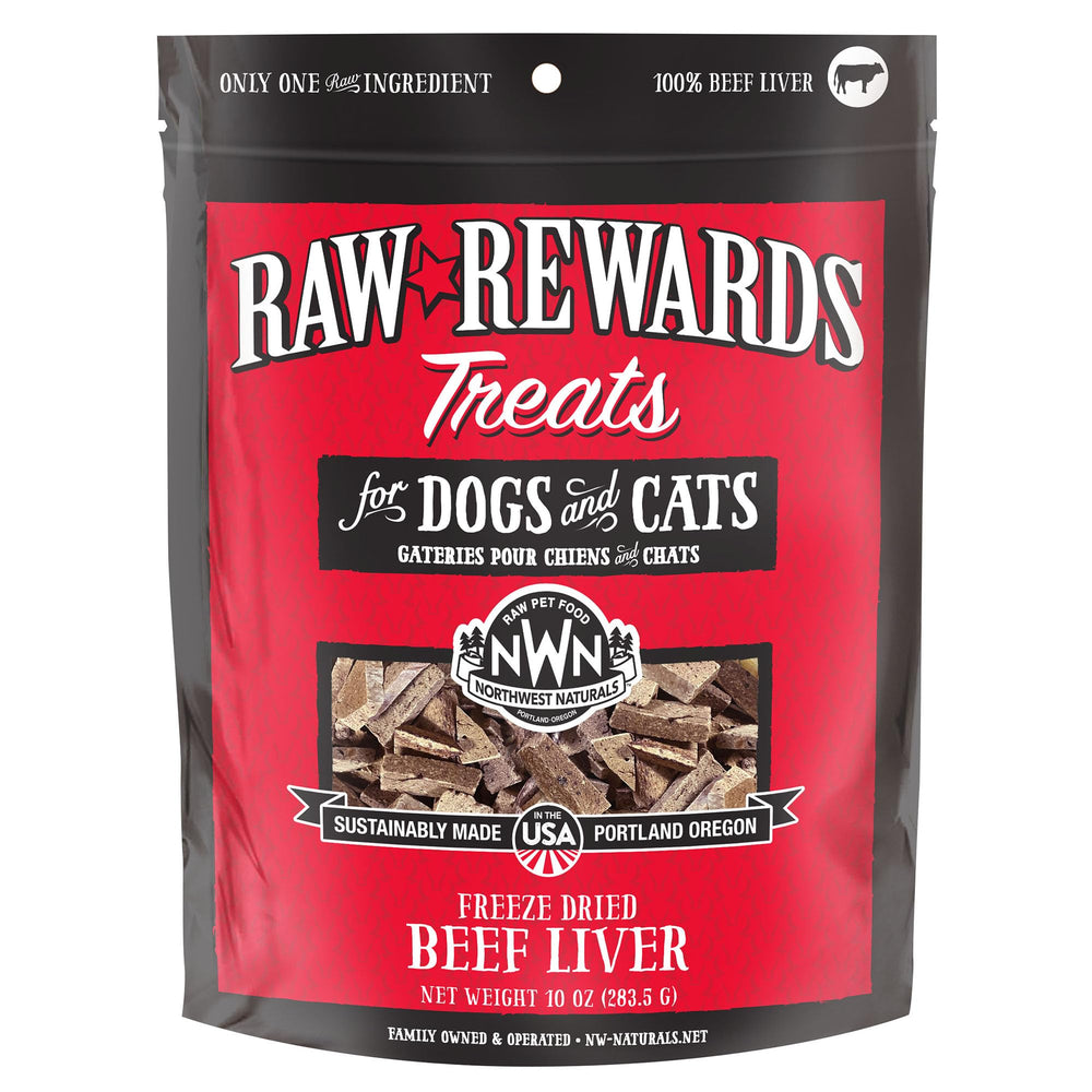 Northwest Naturals Raw Rewards beef liver front packaging showcases quality for pets.