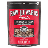 Northwest Naturals Raw Rewards beef liver front packaging showcases quality for pets.