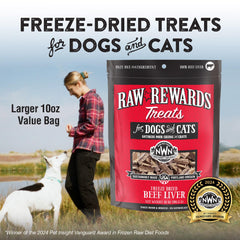 Northwest Naturals Raw Rewards beef liver pieces close-up highlight bite-size palatability.