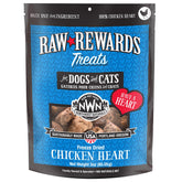 Northwest Naturals Raw Rewards freeze-dried chicken heart treats pack for easy pet snacking.