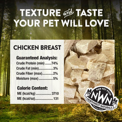 Northwest Naturals Raw Rewards human-grade ingredients highlighted on packaging for trusted snacks
