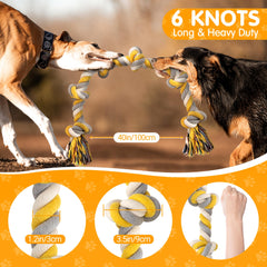 Norvy Natural Cotton Rope Toy, safe chew surface, easy to wash.