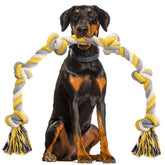 Norvy XXL 6-Knot Rope Toy, 40in, promotes interactive tug and dental cleaning.