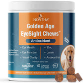 NOVEHA Golden Age Eyesight chews bottle close-up highlighting eye support