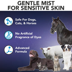 NOVEHA hydrocortisone spray for horses application soothes irritated skin