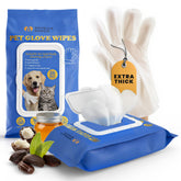 NOVELLA BASICS pet cleaning glove wipe in use after a walk for dogs