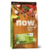 Now Fresh small-breed turkey-salmon-duck kibble in a bowl for picky eaters.