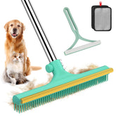 Nrefpun carpet rake with 60-inch handle for efficient pet hair removal on carpets