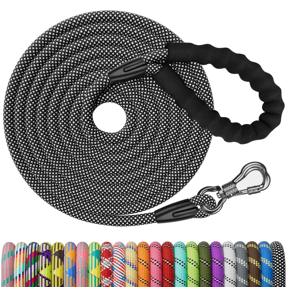 NTR heavy-duty dog leash with 30ft reflective design for safer nighttime walks