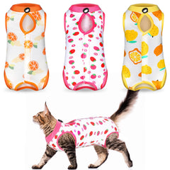 Nuanchu cat recovery suit set package in bright colors for easy rotation