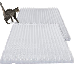 Nuanchu clear spiked cat-deterrent mat placed on a coffee table to protect surfaces
