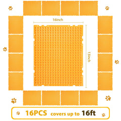 Nuanchu orange mats in garden keep pets away from ponds