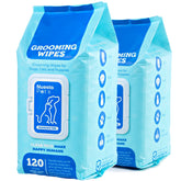 Nuesta Pets XL wipes pack showing extra-large sheets for quick cleaning and deodorizing.