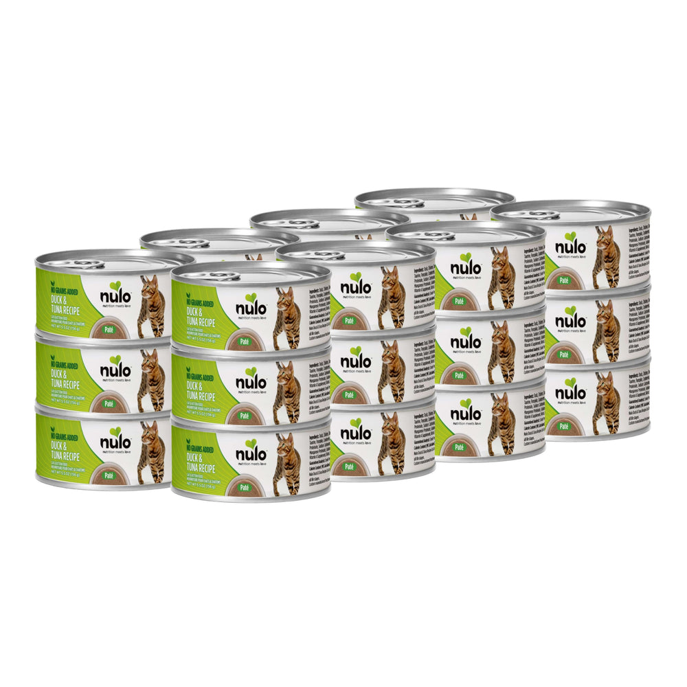 Nulo Duck & Tuna Pate pack shot, grain-free cat food option.