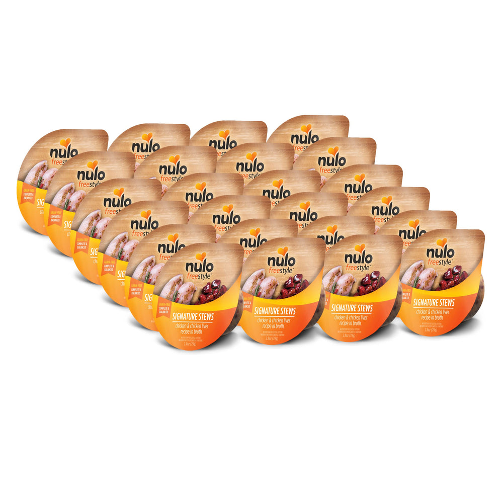 Nulo Freestyle cat stew with chicken chunks for protein-rich meals