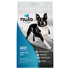 Nulo FreeStyle salmon kibble close-up highlighting high-protein nutrition for lean muscle