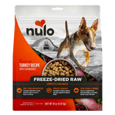 Nulo freeze-dried raw turkey bag showing ingredients and packaging for easy meals