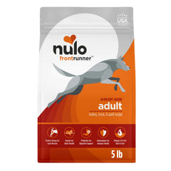 Nulo Frontrunner kibble in a bowl showing lean muscle support.