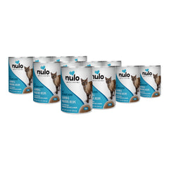 Nulo Salmon & Mackerel Pate cans in a pack provide rich protein for active cats.