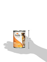 Close-up of turkey chunks and sweet potato in gravy from Nulo can.