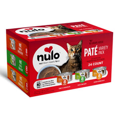 Nulo 24-pack cans showcase variety for daily cat meals.