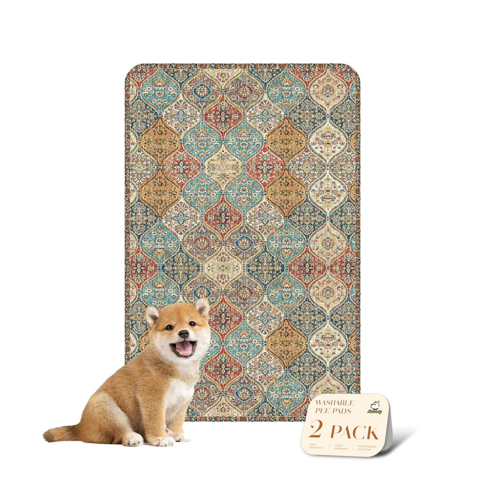 Nunubaby stylish-pattern cream pee pad protects floors during daily use.