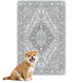 nunubaby washable dog pee pad gray-geo pattern protecting floors.