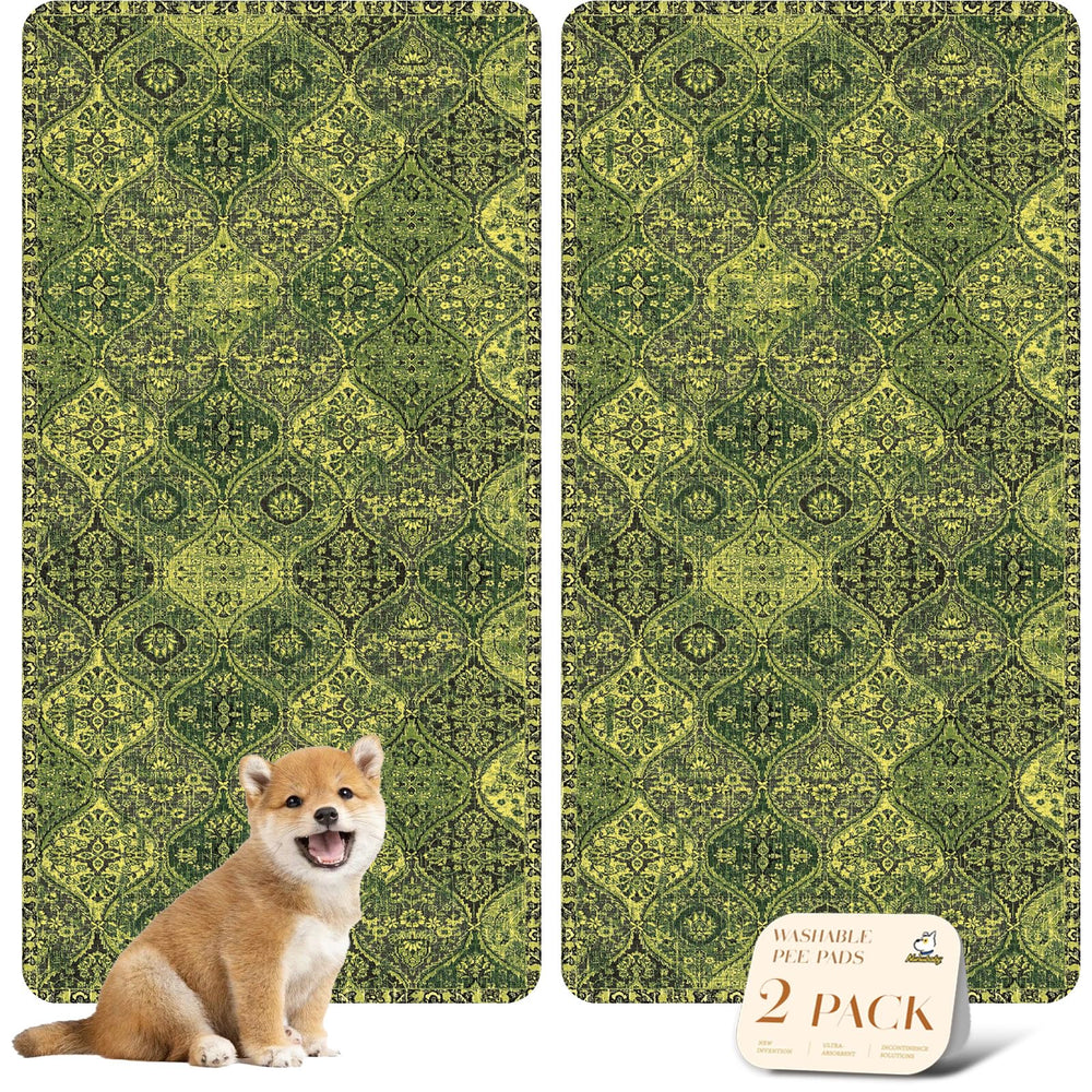nunubaby forest green pee pad with non-slip backing protects crates and floors