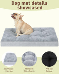 NUPIDA dog bed with non-slip bottom stays in place during play.