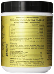 Nupro All Natural Dog Supplement being poured into a bowl for meals.