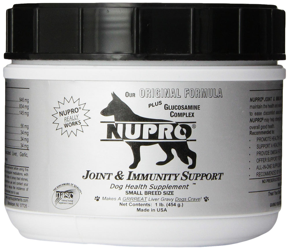 Nupro Joint and Immunity bottle for natural dog joint support.