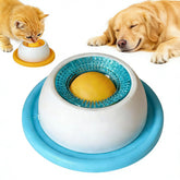 NUSQO dog lick bowl with rotating ball for mindful meals and enrichment.