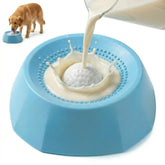 NUSQO Dog Lick Bowl in action as a slow-feeder for mindful meals.