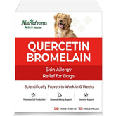 NutraLeonis Quercetin with Bromelain bottle front for dogs, offering natural allergy support.