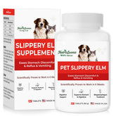 NutraLeonis Slippery Elm dogs tablets front bottle, supporting gentle digestive comfort.