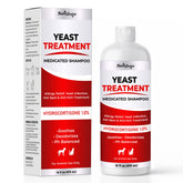 NutraLeonis yeast infection shampoo bottle showing odor control for dogs.