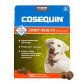 Nutramax Cosequin dog soft chews bottle highlighting joint health support for all breeds.
