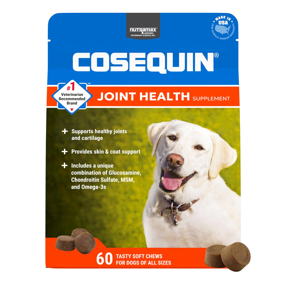 Nutramax Cosequin packaging highlights joint health support for dogs