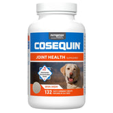 Nutramax Cosequin maximum-strength bottle promotes canine joint health and daily supplementation.